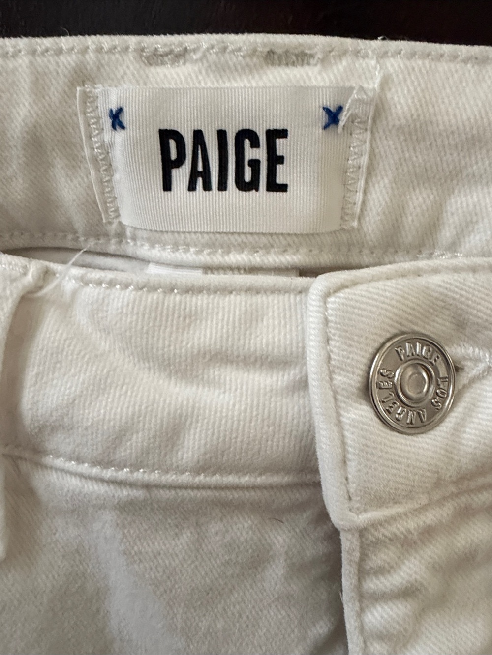 PAIGE White Distressed Straight-Leg Jeans - Picture 11 of 13